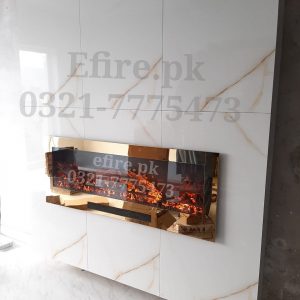 Electric Fireplace 48"x20" Gold/SS